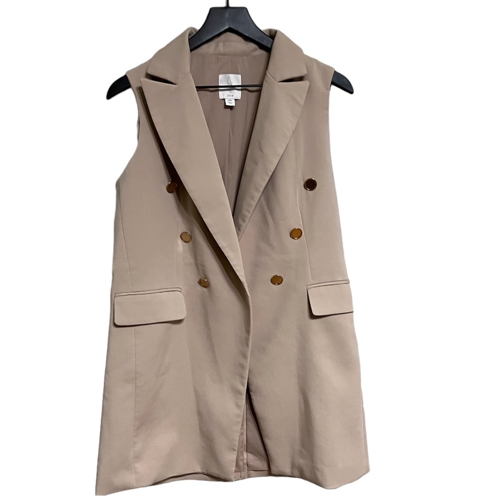 Joie Open Camel Collared Sleeveless Blazer - image 7